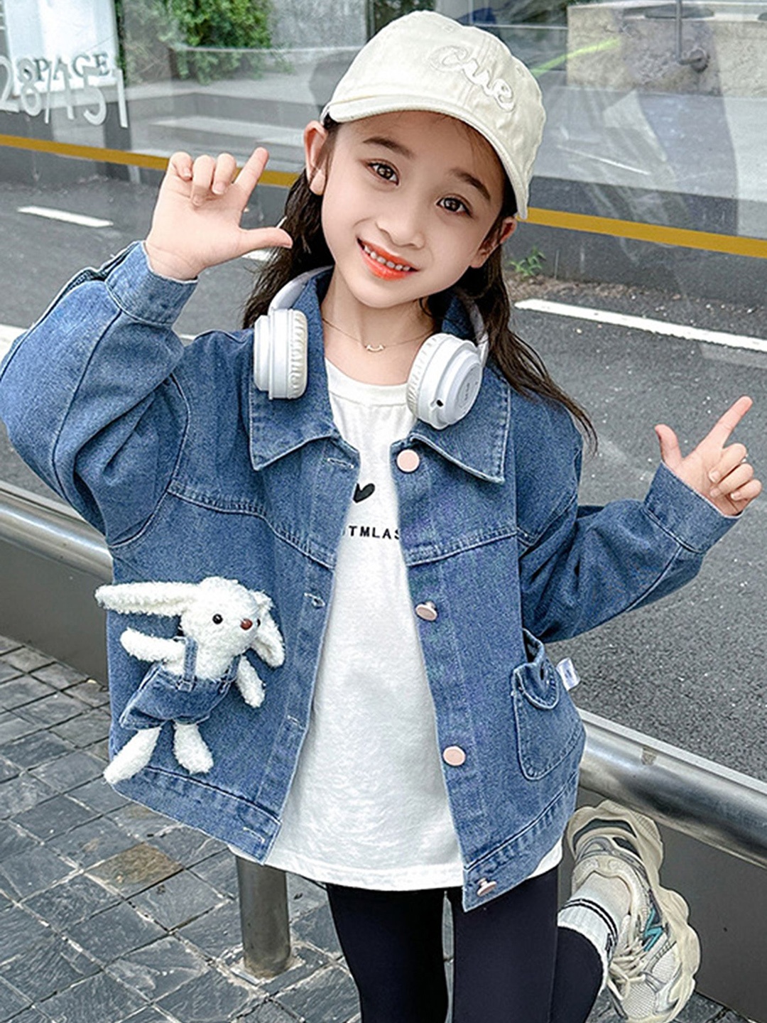 

LULU & SKY Girls Camouflage Denim Jacket, Blue