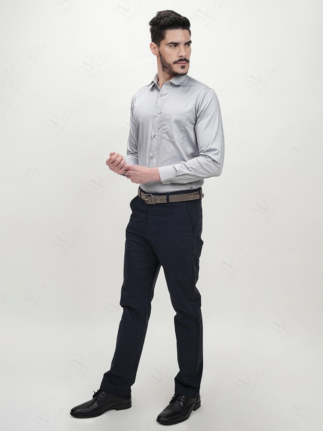 

DIOGO LOUIS Men Solid Formal Shirt, Grey