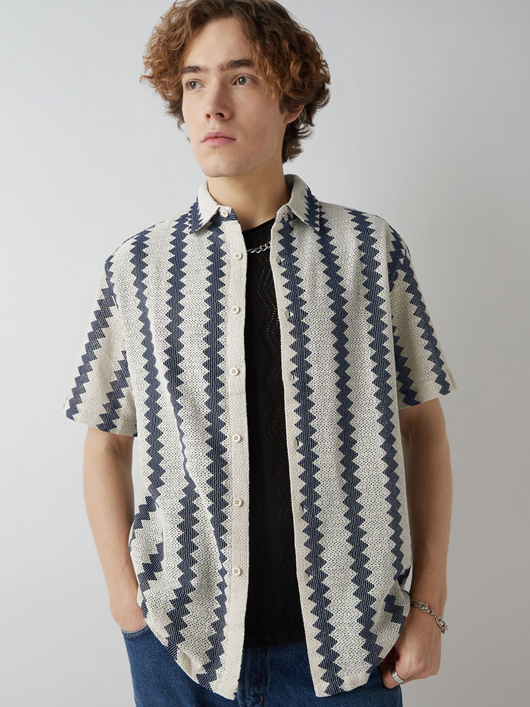 

Bewakoof Men Classic Opaque Casual Shirt, Off white