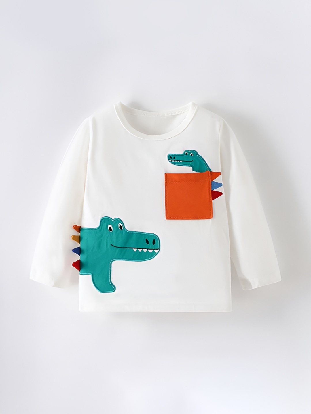 

LULU & SKY Boys Solid Round Neck Cotton T-shirt, White