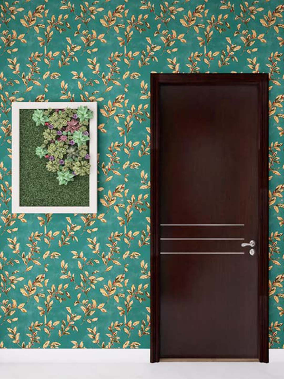 

Asian royal Green & Beige Tropical Printed Self Adhesive Decals and Stickers