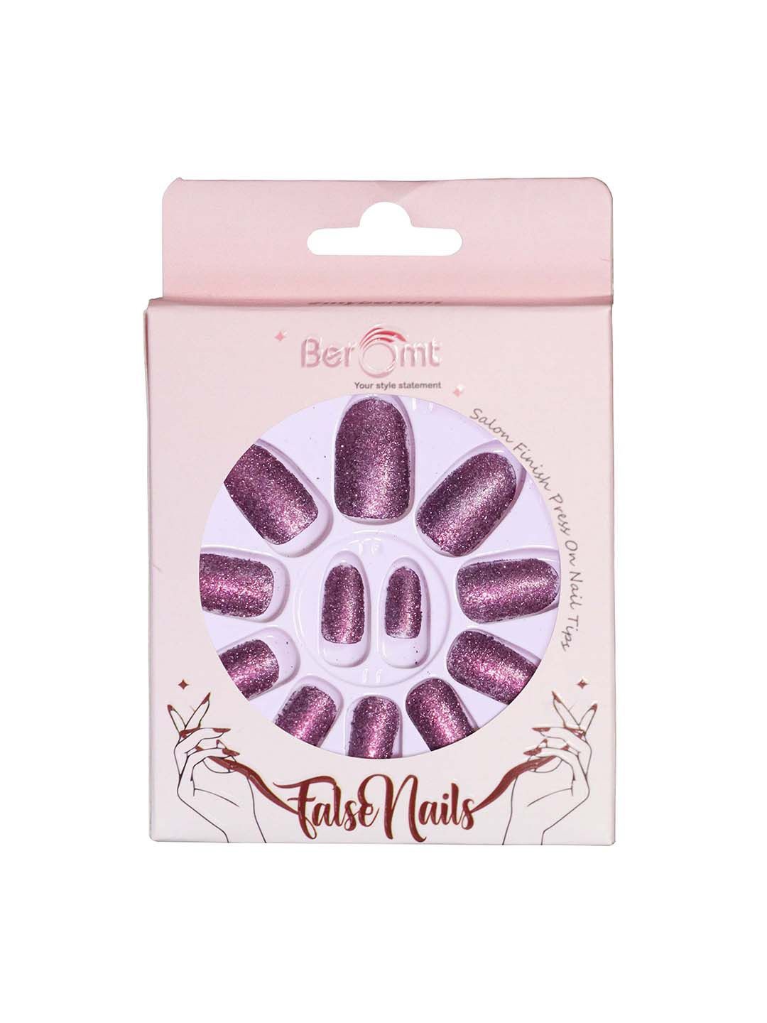 

BEROMT Set Of 16 Salon Finish Press On Nail Tip With Application Kit - BFN778BPN, Pink