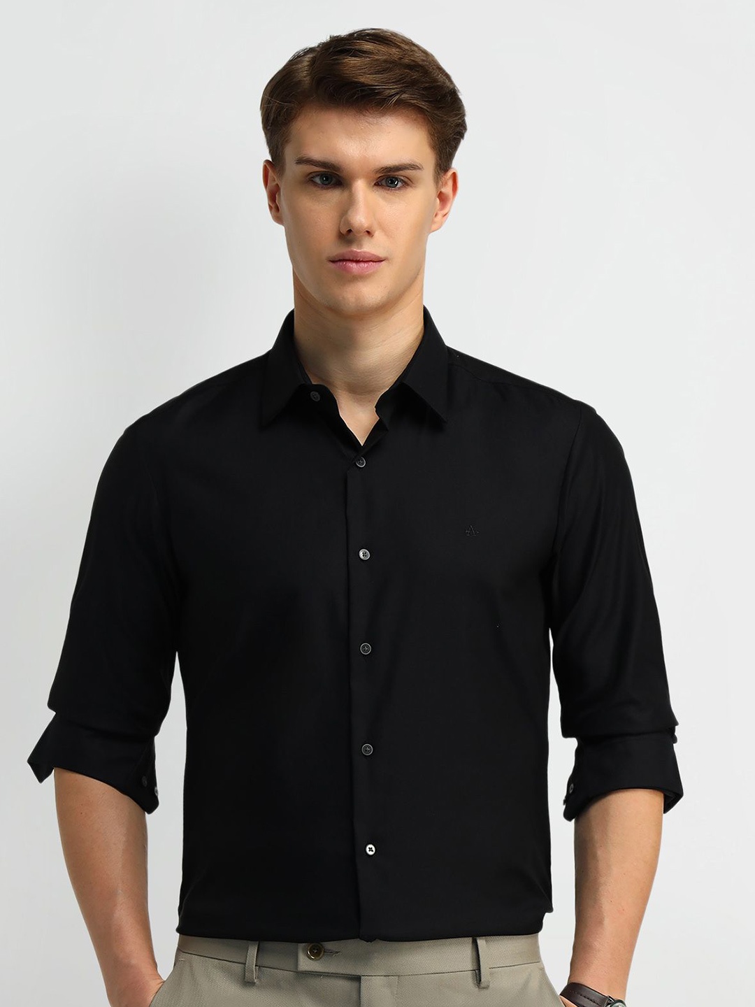 

Arrow New York Men Smart Slim Fit Opaque Formal Shirt, Black