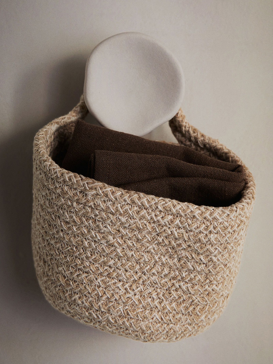 

H&M Beige Extra-Small Cotton Storage Basket