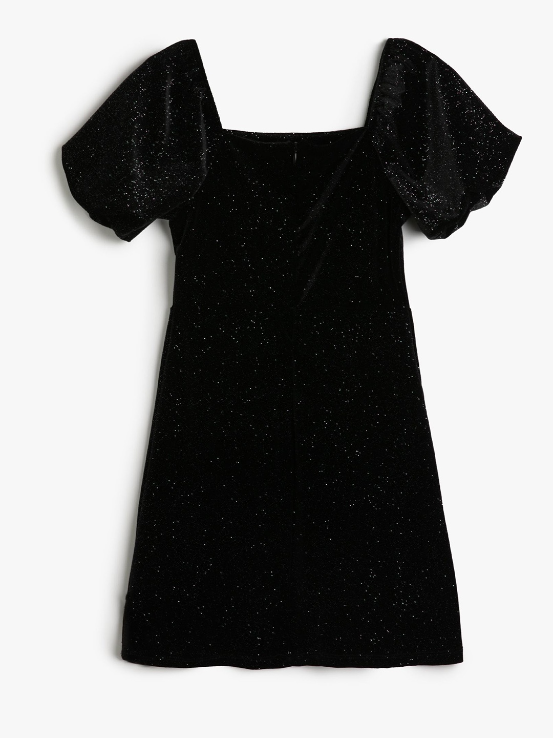 

Koton Girls Square Neck Embellished A-Line Dress, Black