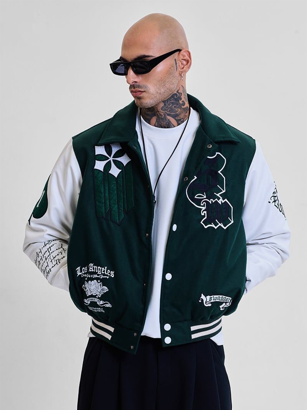 

Snitch Men Varsity Jacket, Green