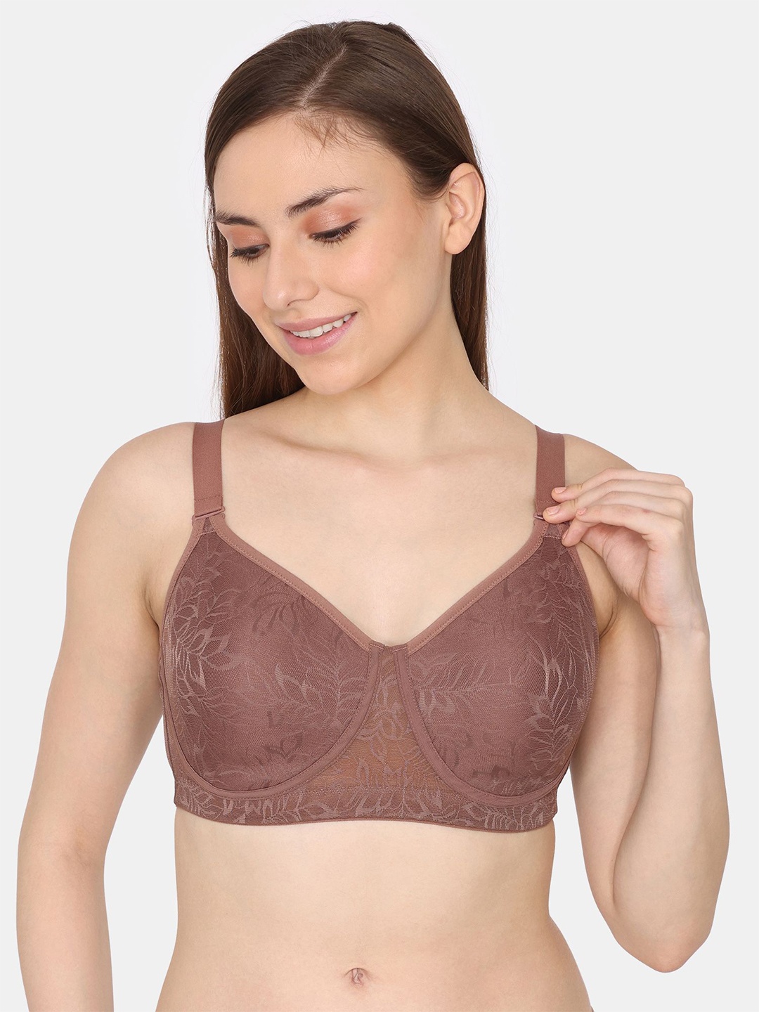 

Zivame Non Padded Full Coverage Minimizer Bra, Brown