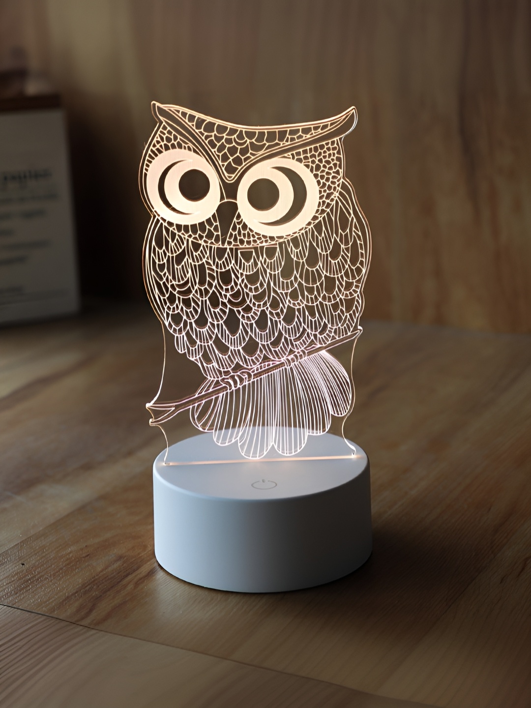 

Gleevers Transparent Printed Acrylic Contemporary Owl Shaped Table Lamp