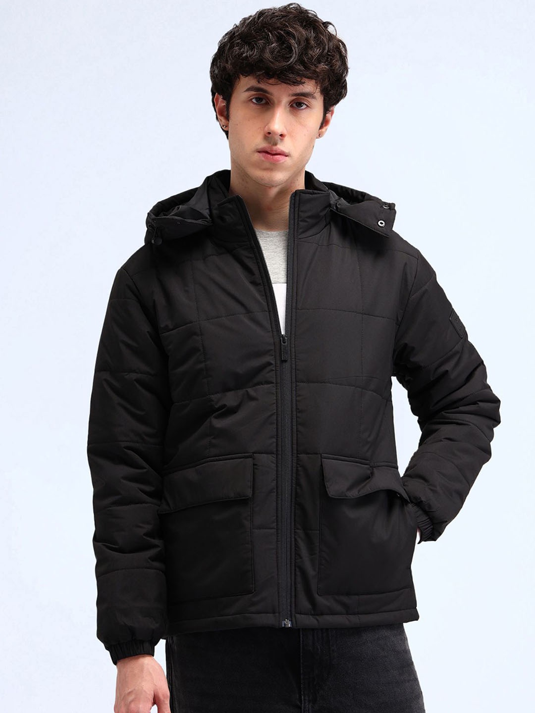 

Flying Machine Men Quilted Jacket, Black