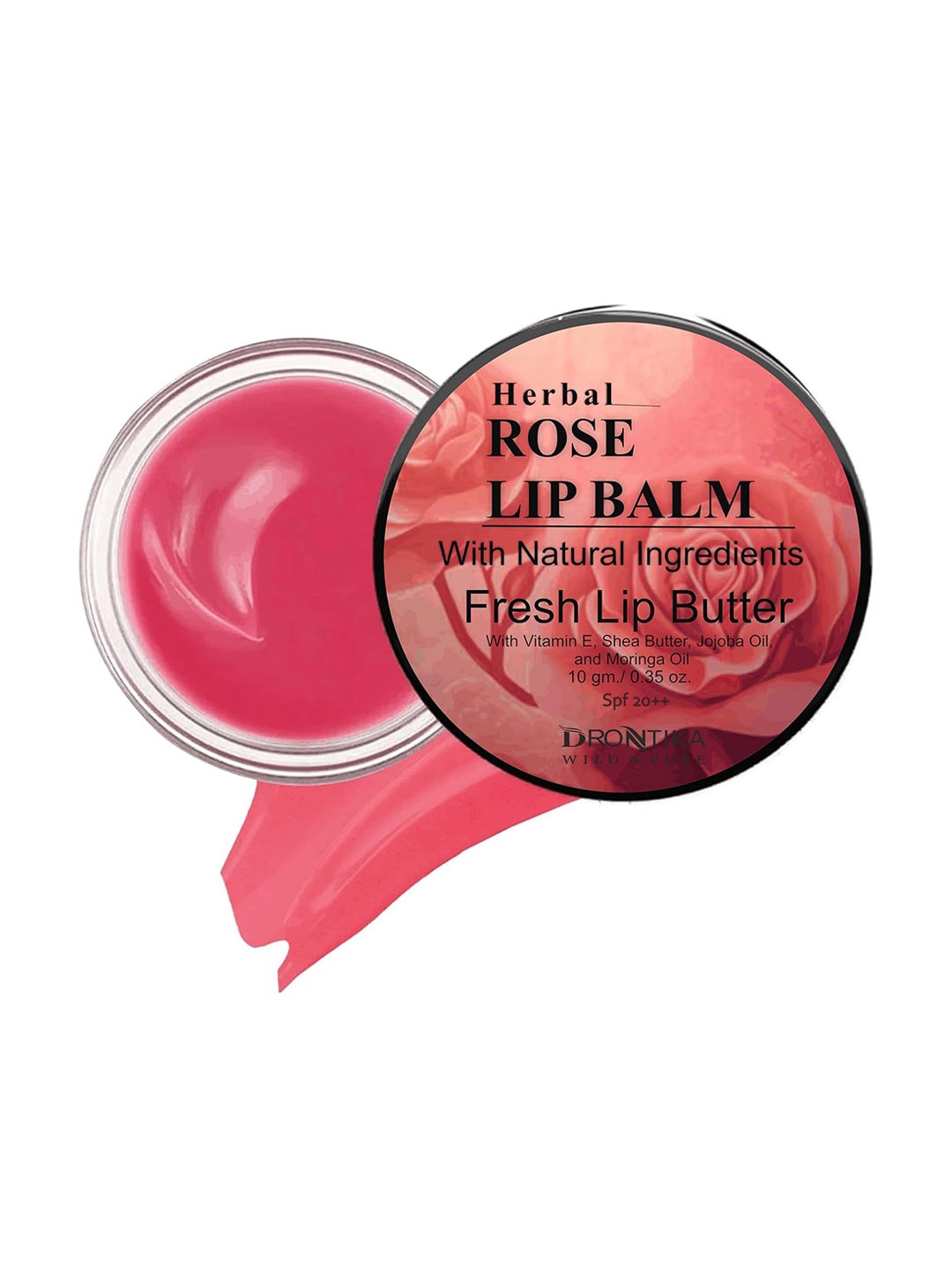 

DRONTIKA Ayurvedic Herbal Rose Lip Balm With Shea Butter Dry & Pigmented Lips - 10 g, White