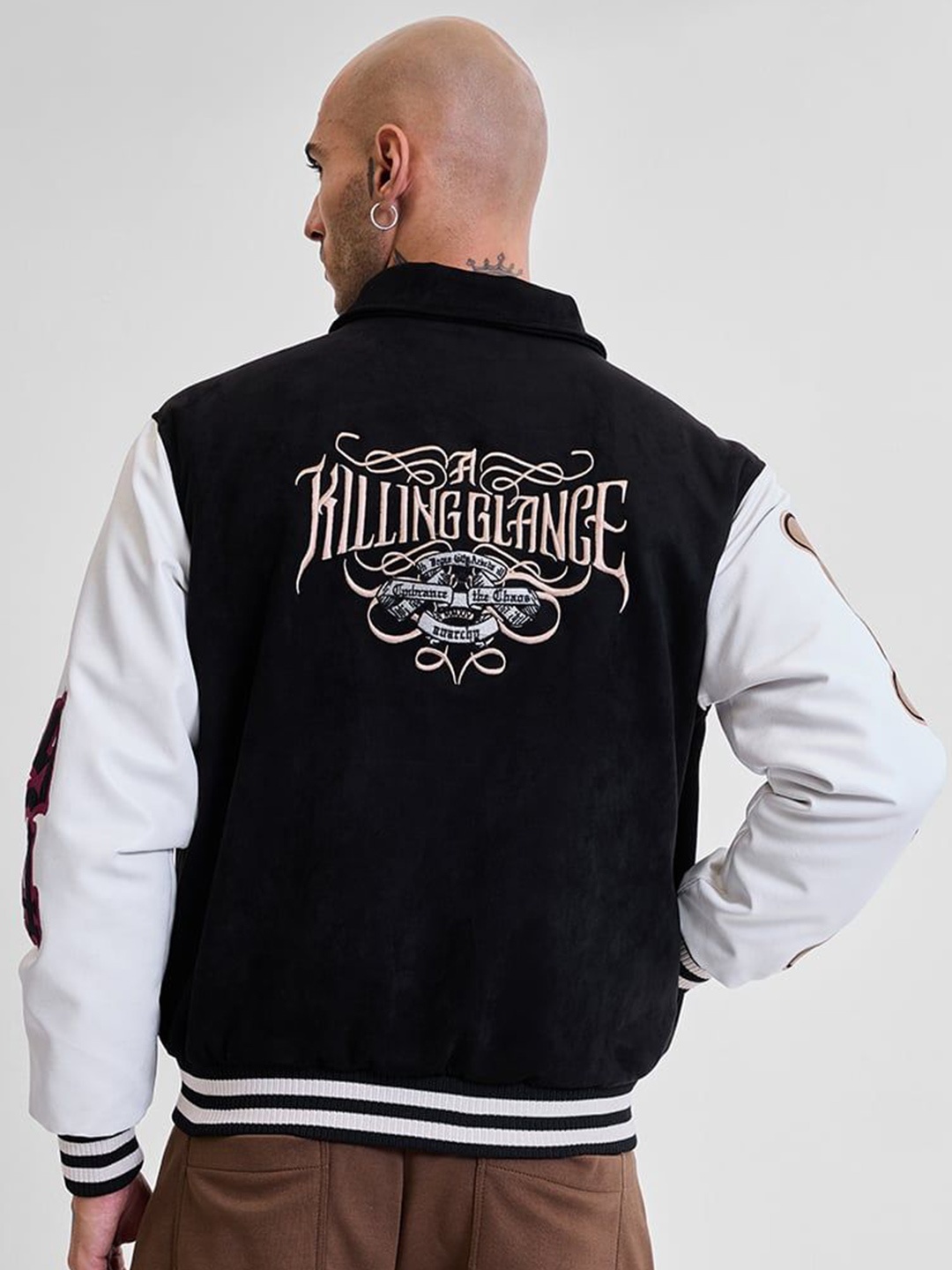 

Snitch Men Varsity Jacket, Black