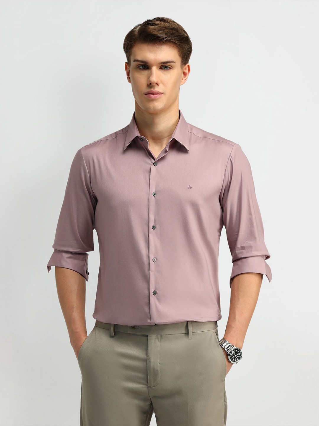 

Arrow New York Men Smart Slim Fit Opaque Formal Shirt, Pink