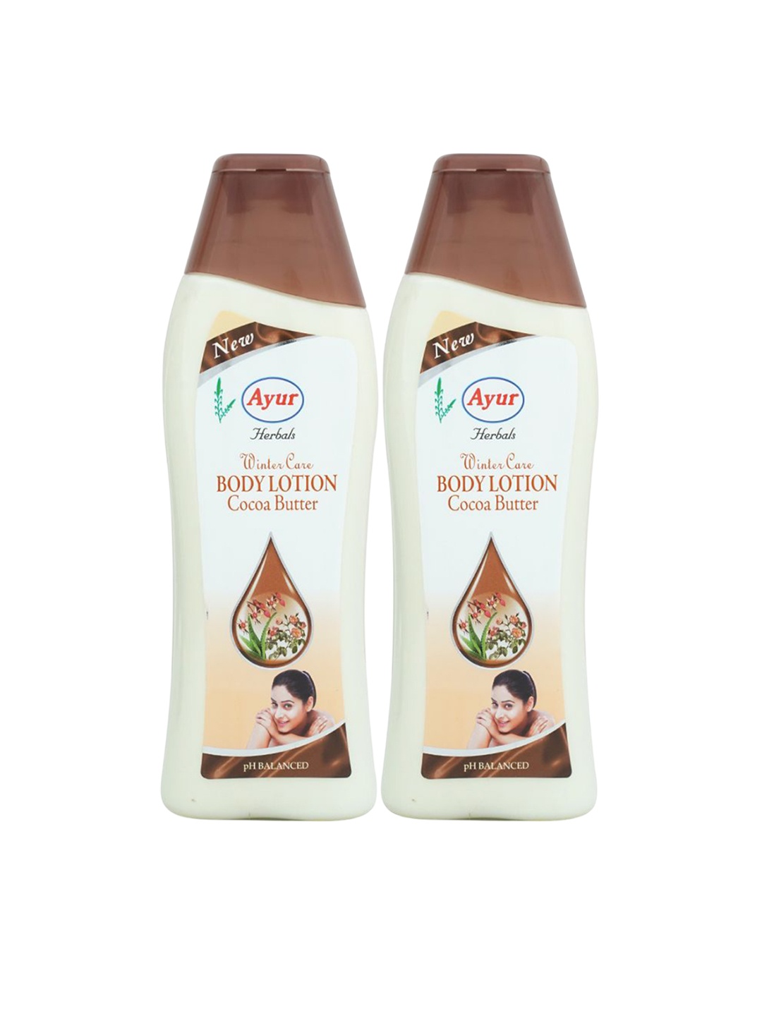 

AYUR HERBALS Set Of 2 Body Care Lotion With Cocoa Butter & Almond - 500 ml Each, Cream