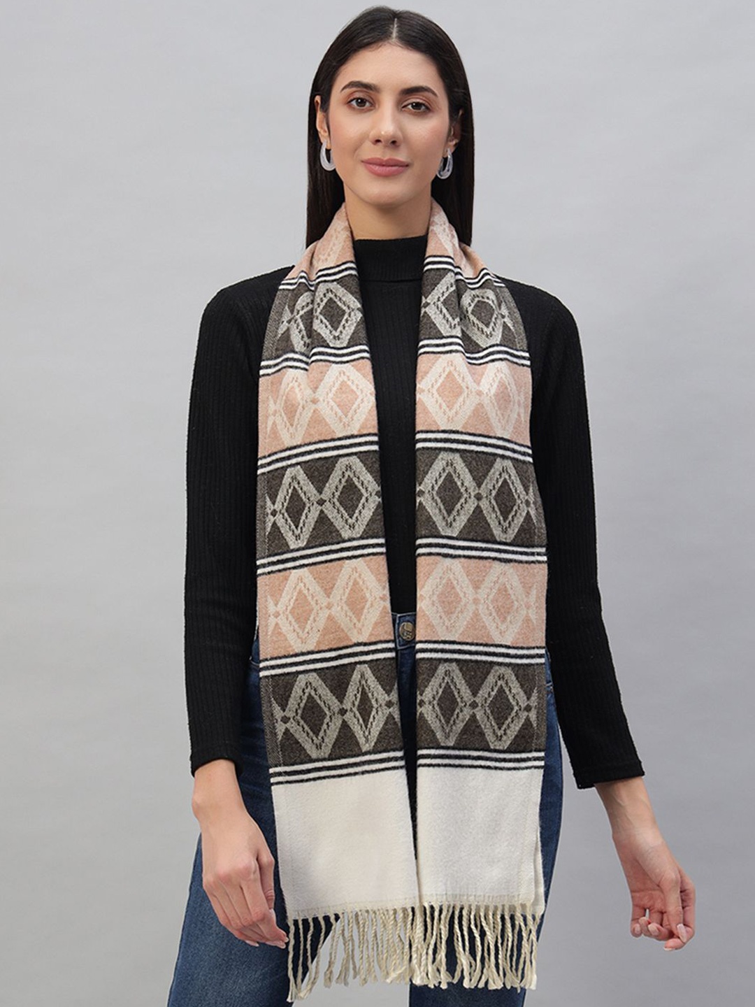 

HANDICRAFT PALACE Women Self Design Reversible Scarves, Brown