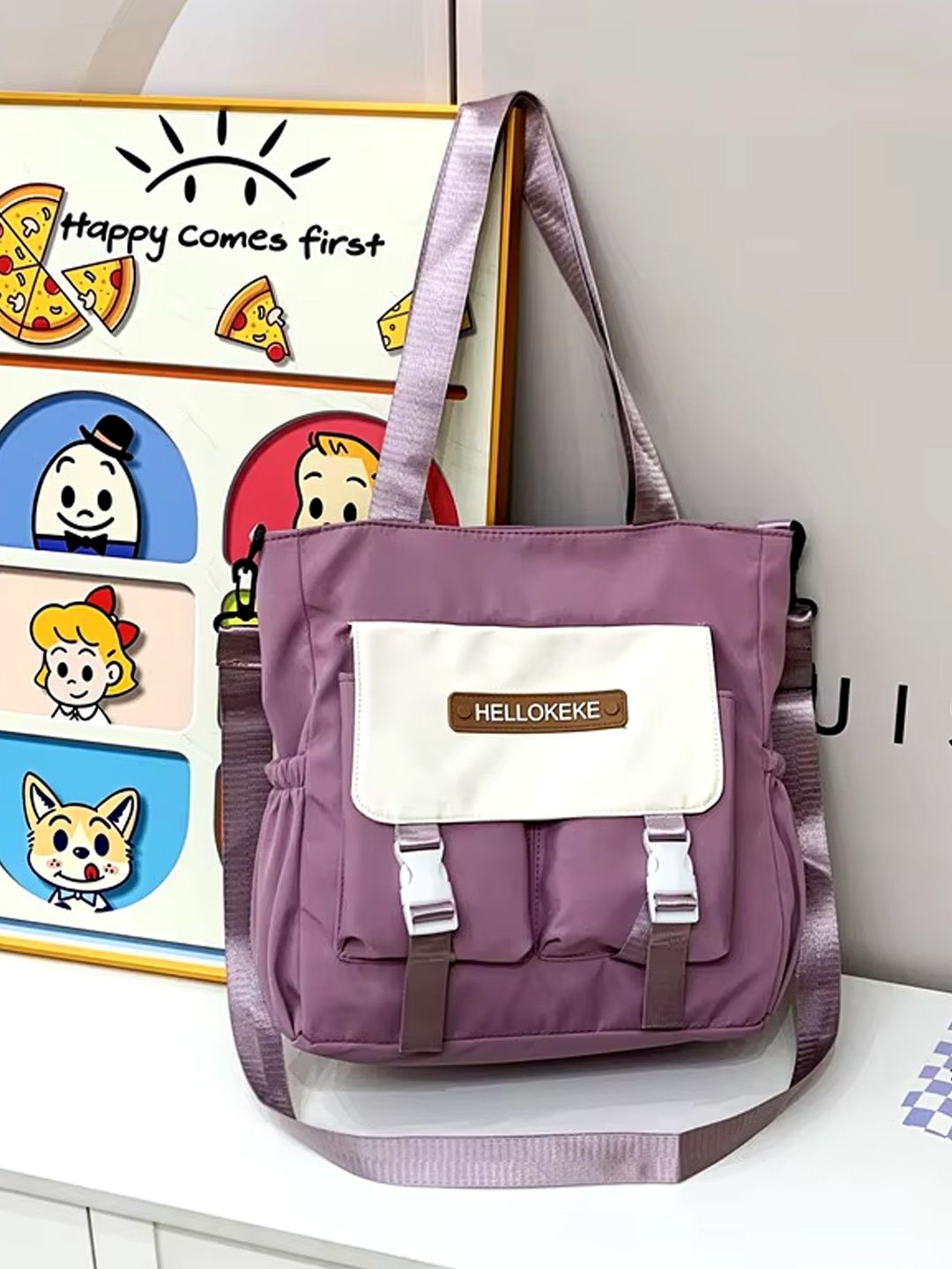 

StyleCast Shopper Handheld Bag with Applique, Purple