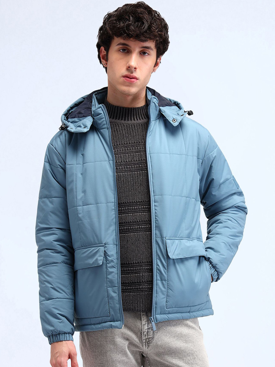 

Flying Machine Men Quilted Jacket, Blue