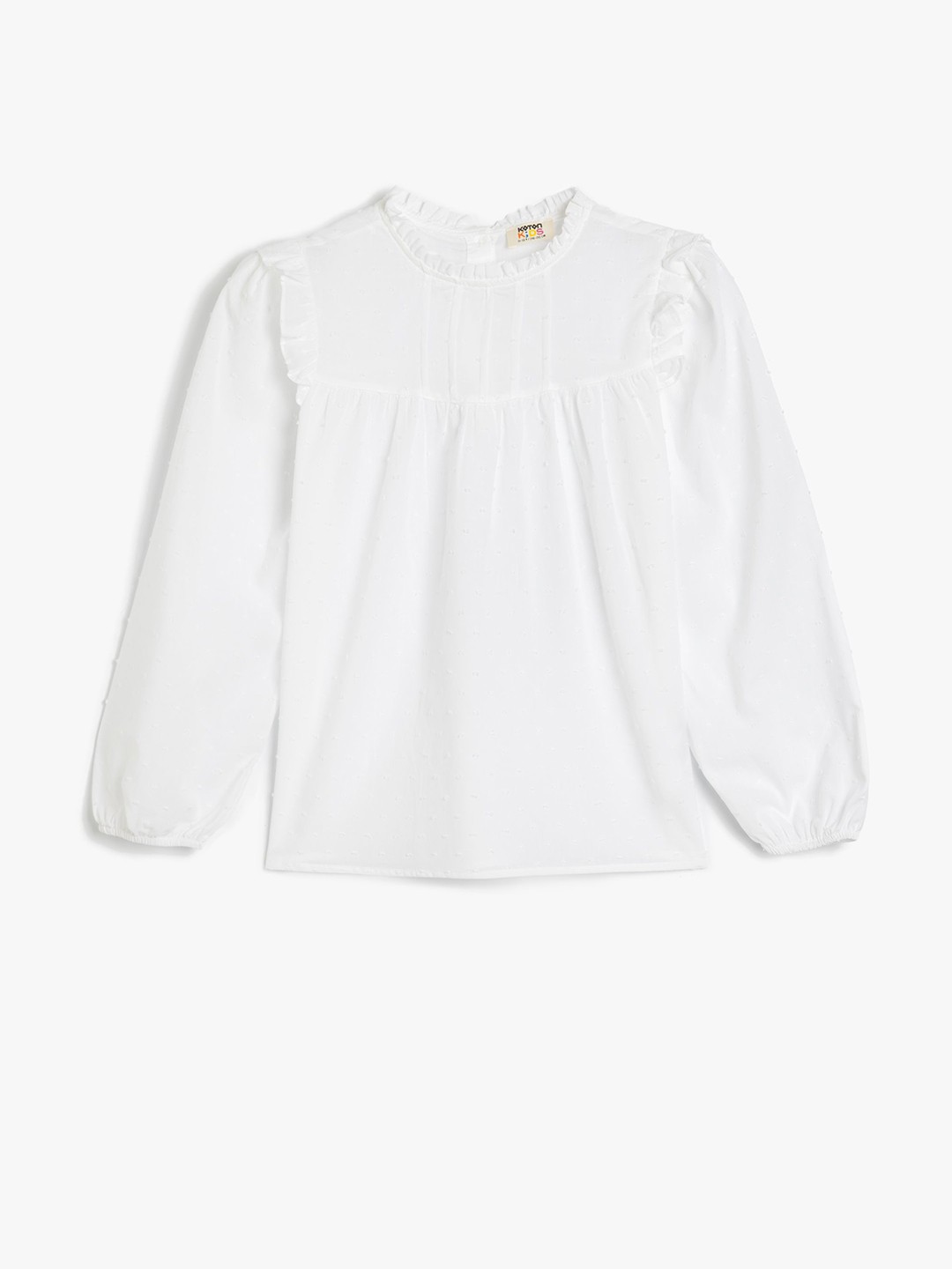 

Koton Girls Round Neck Cotton Regular Top, White