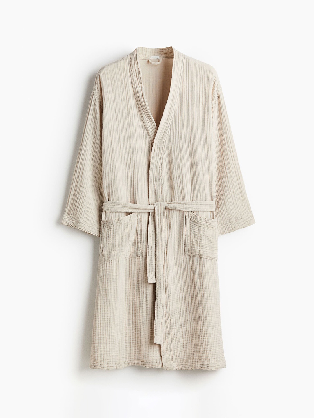 

H&M Women Pure Cotton Dressing Gown, Beige