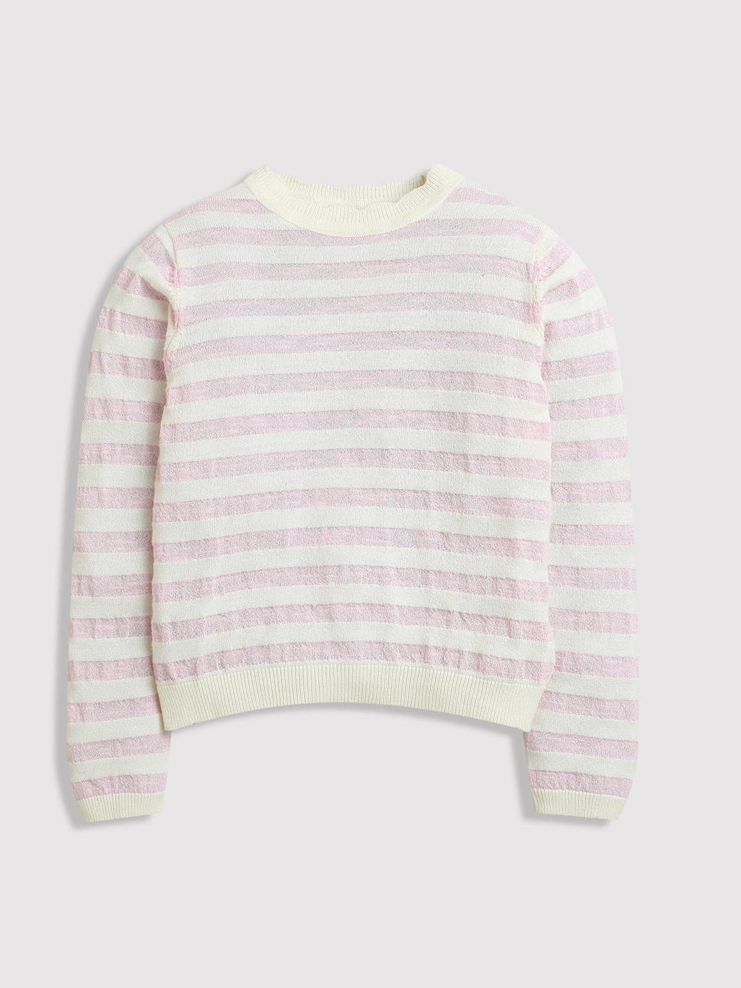 

Tiny Girl Girls Striped Pullover, Pink