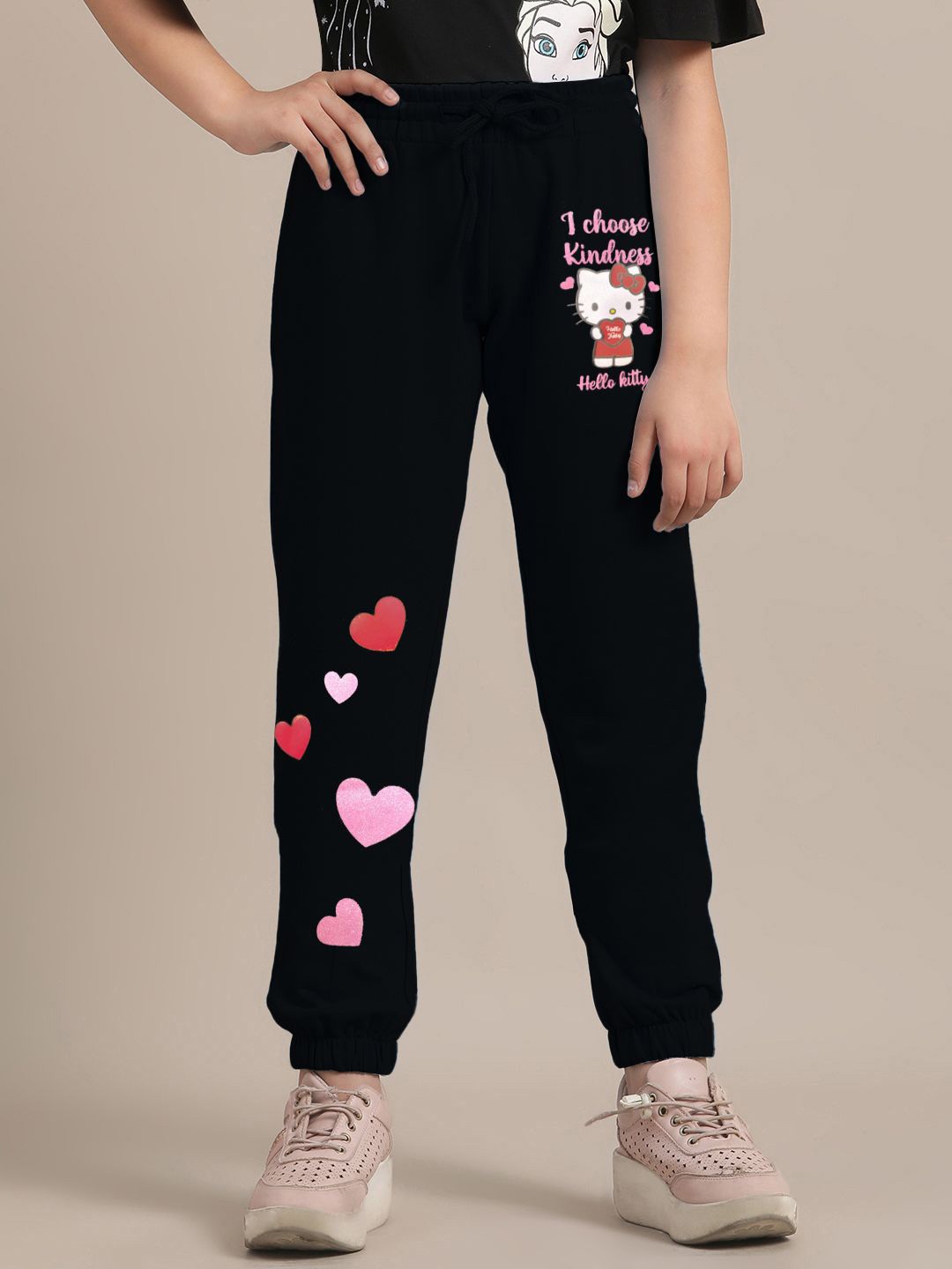 

Kids Ville Girls Hello Kitty Printed Joggers, Black