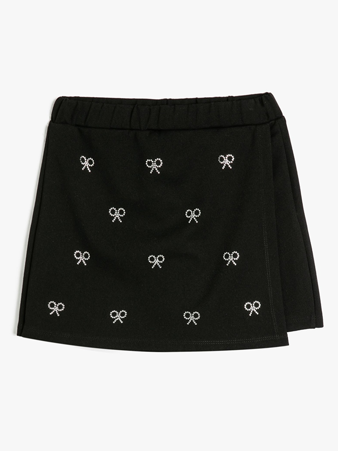 

Koton Girls Printed Knitted Regular Fit Mid-Rise Shorts, Black
