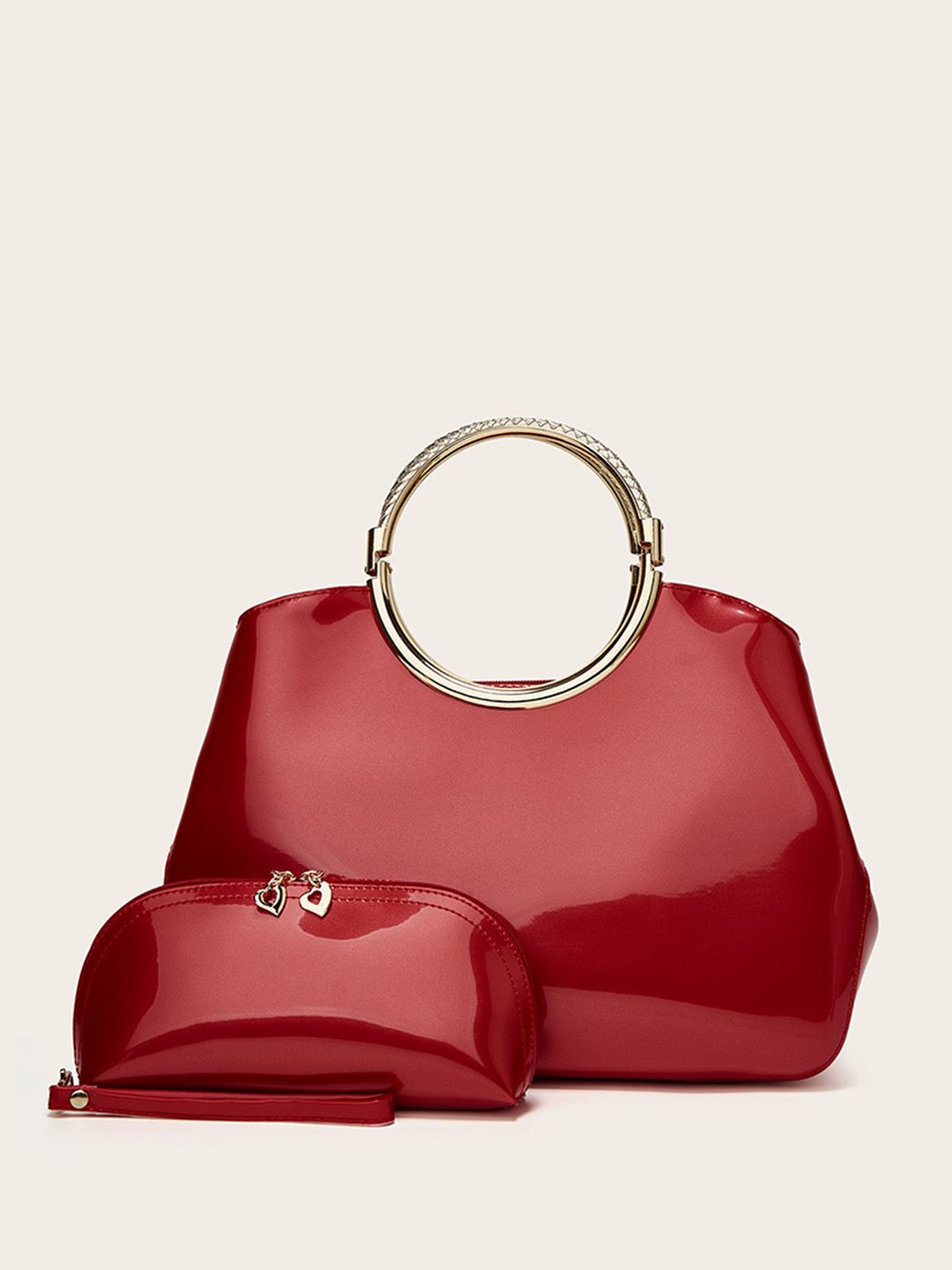 

RAVE PU Structured Handheld Bag, Maroon