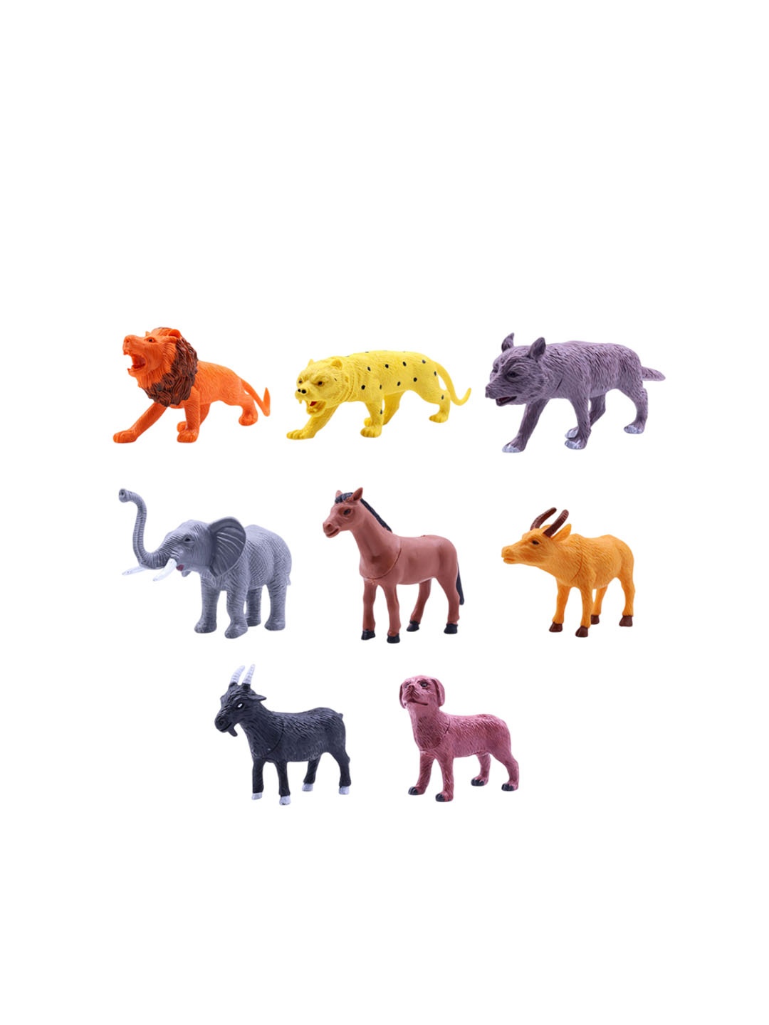 

Aditi Toys Kids Set 8 Wild & Farm Animal Educational Playset, Multi