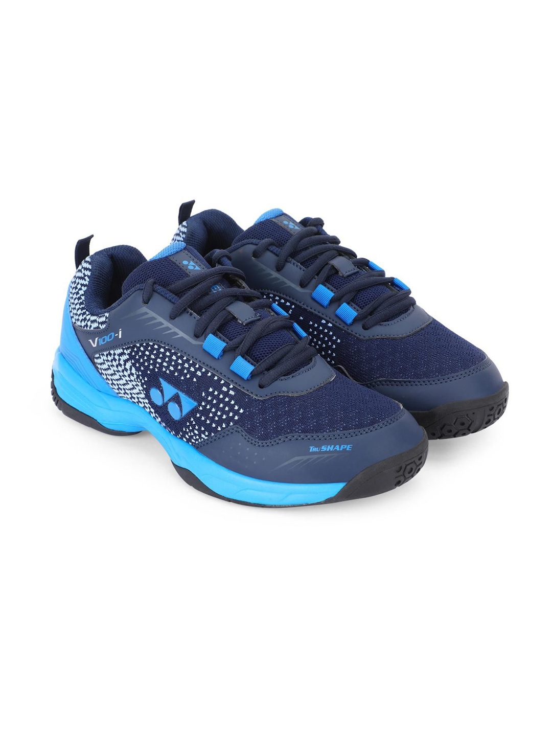 

YONEX Men V100I Non Marking Contagrip Lace-Ups Badminton Shoes, Blue