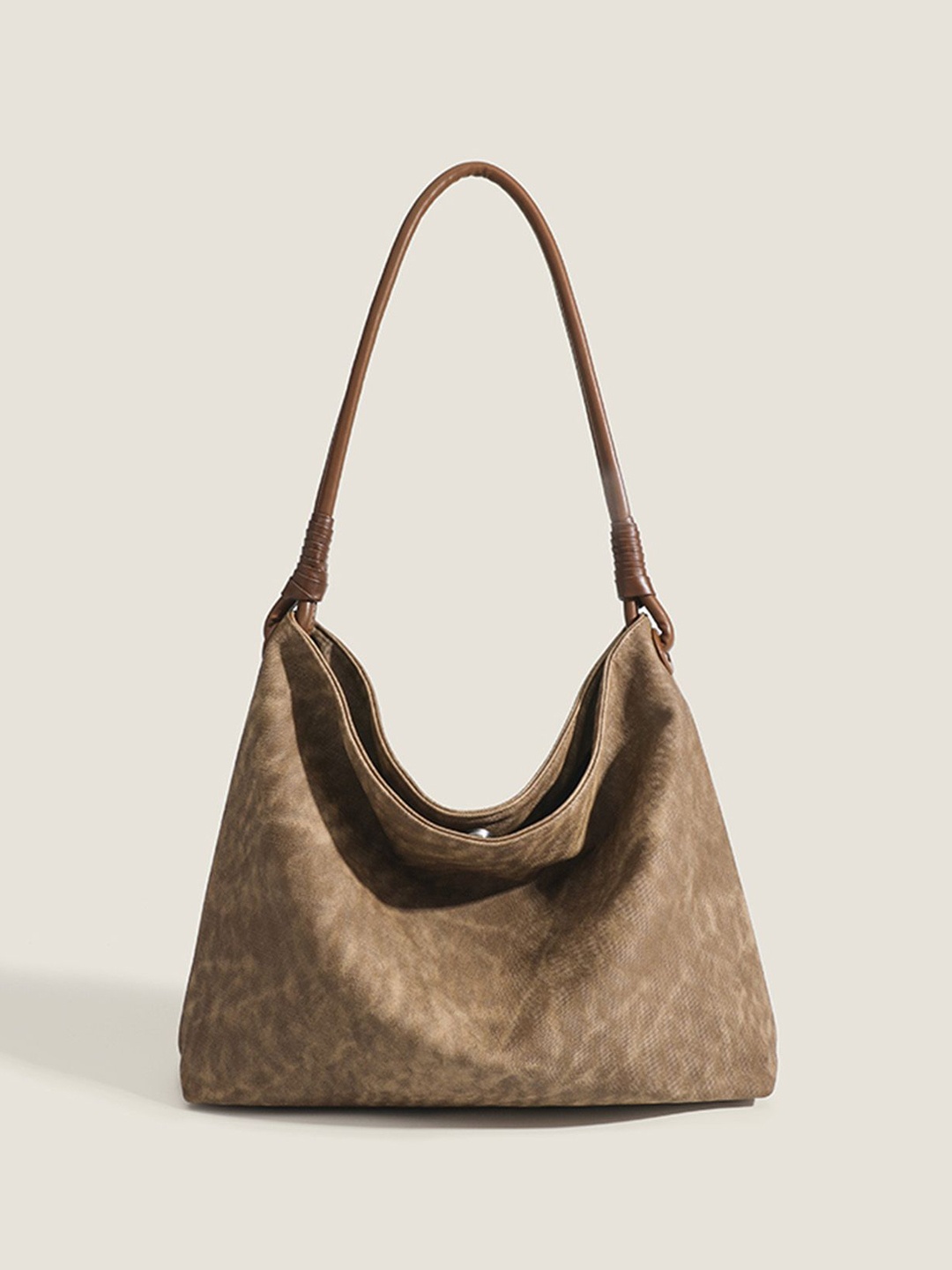 

RAVE Textured PU Oversized Shopper Hobo Bag with Quilted, Brown