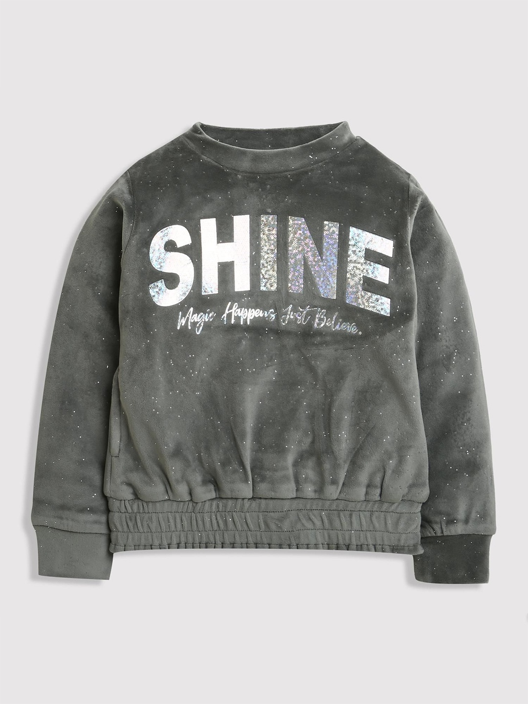 

Tiny Girl Girls Typography Embellished Cotton Sweatshirt, Grey