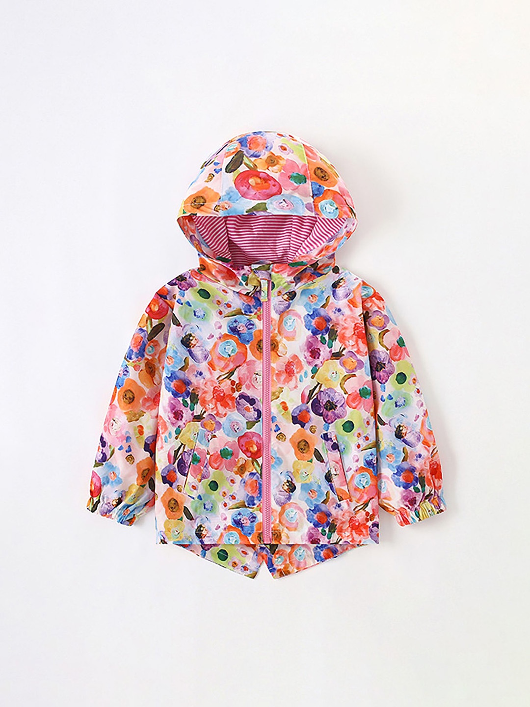 

LULU & SKY Girls Floral Crop Puffer Jacket, Multi