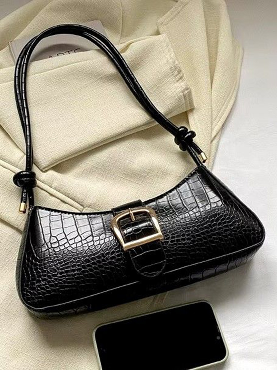 

StyleCast Textured Bucket Handheld Bag, Black