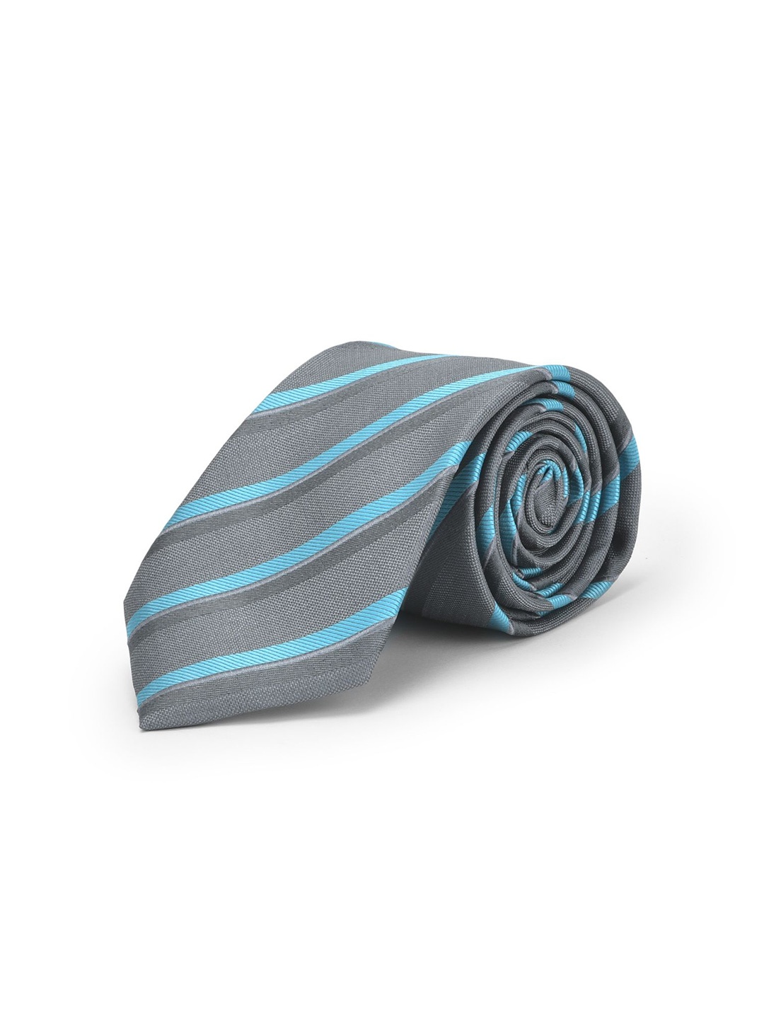 

Cazzano Men Striped Broad Tie, Grey