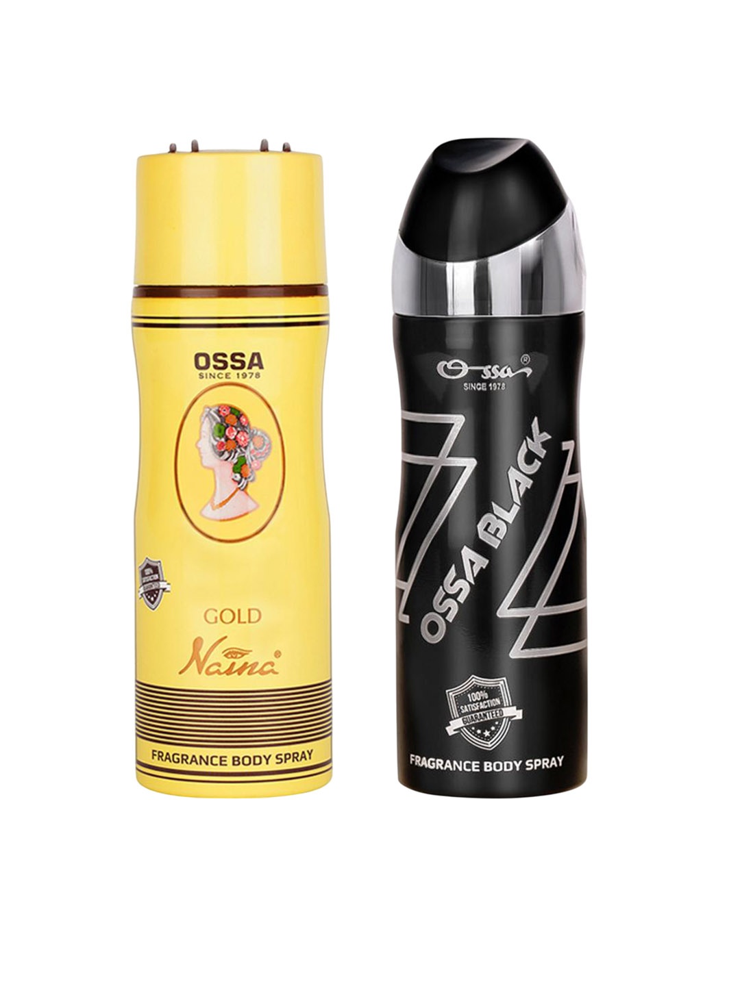 

Ossa Touch Oud & Ossa Black Set Of 2 Odour Control Body Spray Deodorant - 200 ml Each