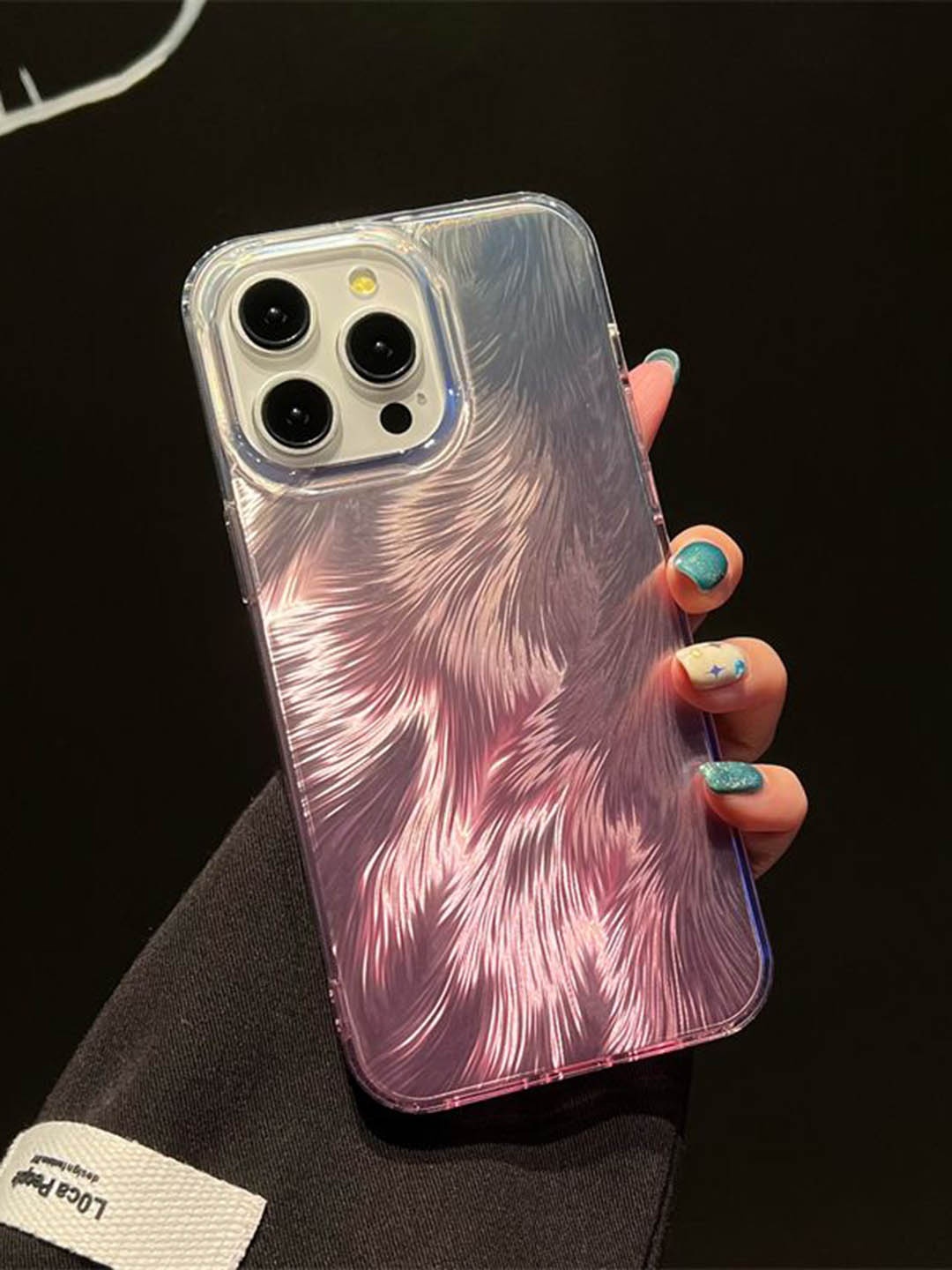 

Luxury Kase Abstract Printed iPhone 15 Pro Back Case Mobile Accessories, Rose gold