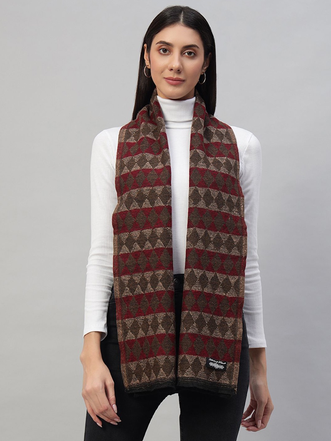 

HANDICRAFT PALACE Women Checked Scarf, Brown