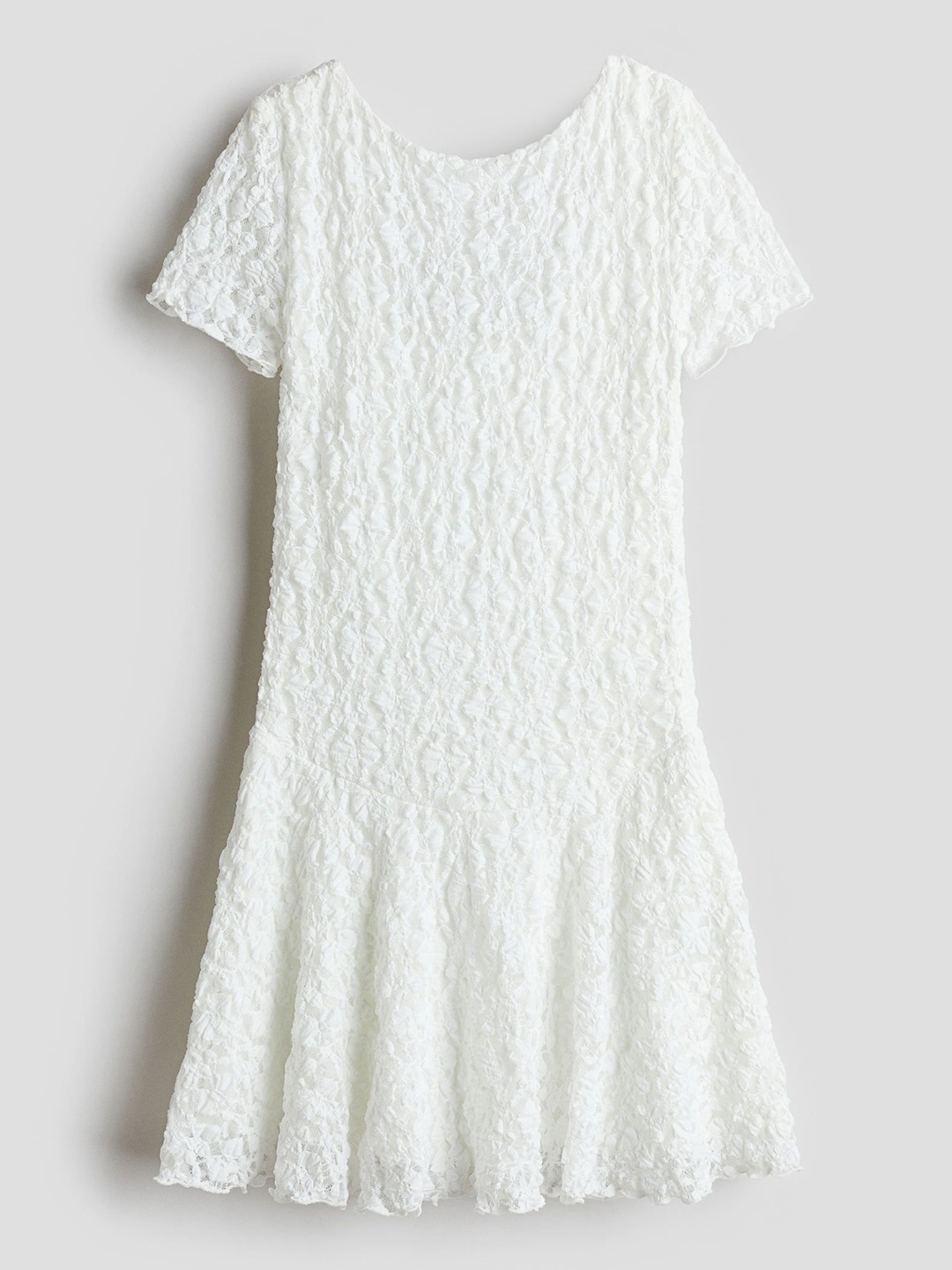 

H&M Girls Crinkled Lace Dress, White