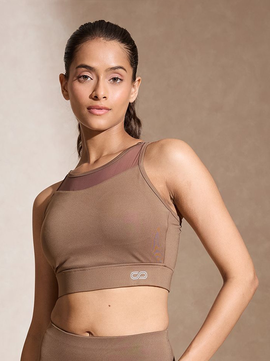 

Silvertraq Women Full Coverage Heavily Padded Anti Odour Moisture Wicking Workout Bra, Brown