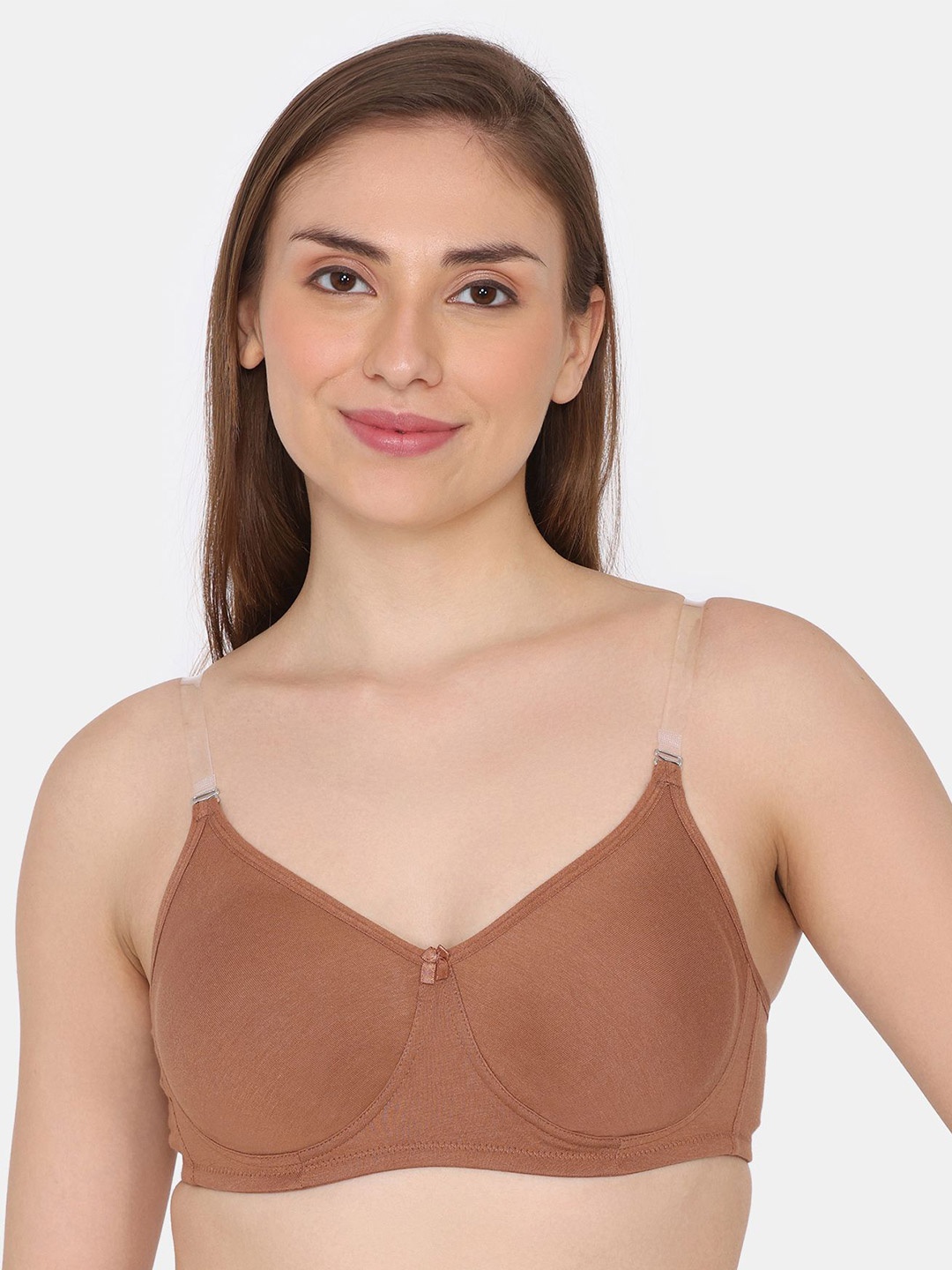 

Rosaline by Zivame Women Half Coverage Non-Wired and Non Padded Bra, Brown