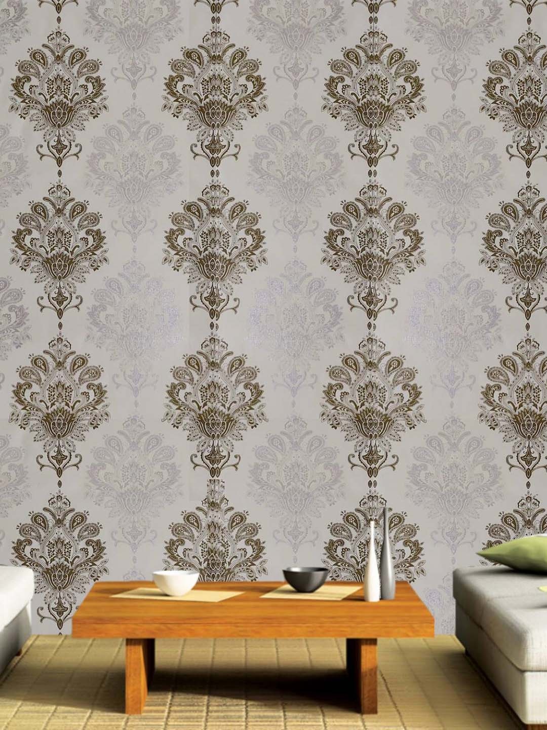 

Asian royal Grey & Brown Printed Self-Adhesive Wallpaper