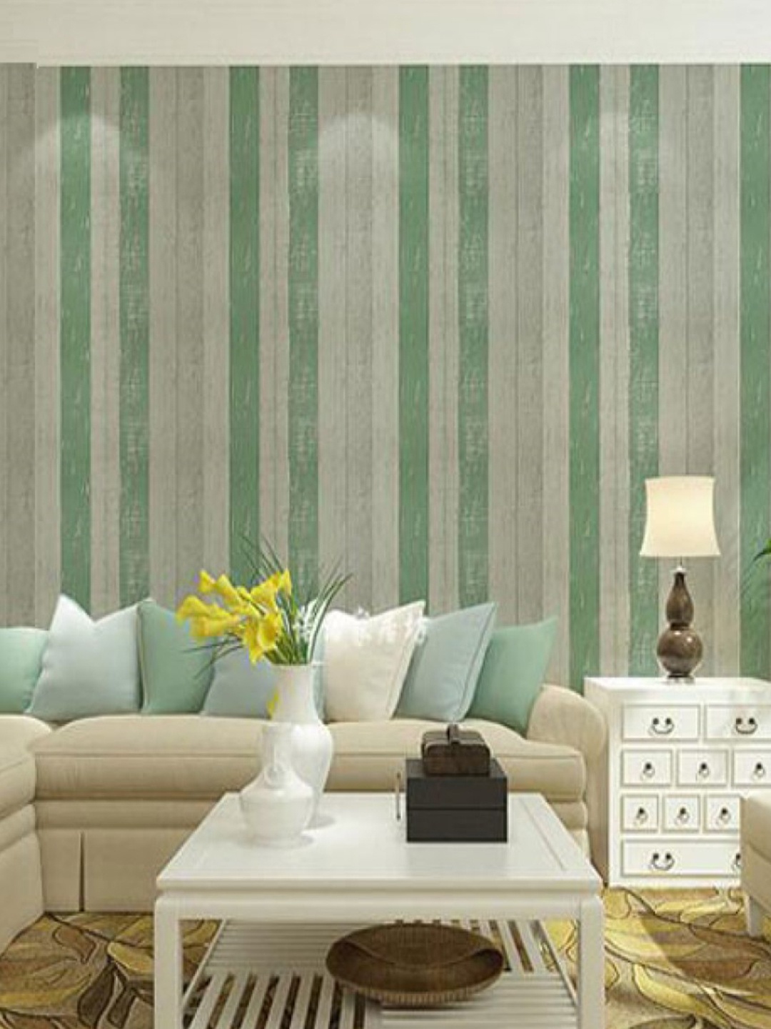

Asian royal Green & Cream-Colored Printed Self-Adhesive Wall Sticker