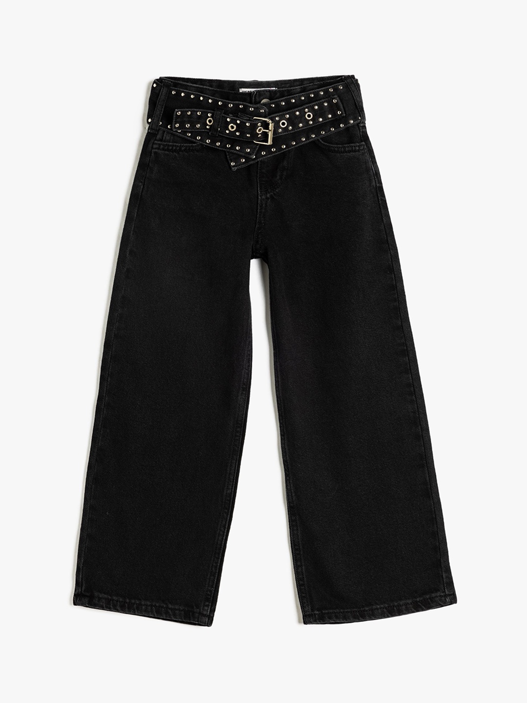 

Koton Girls Cotton Regular Fit Trousers, Black