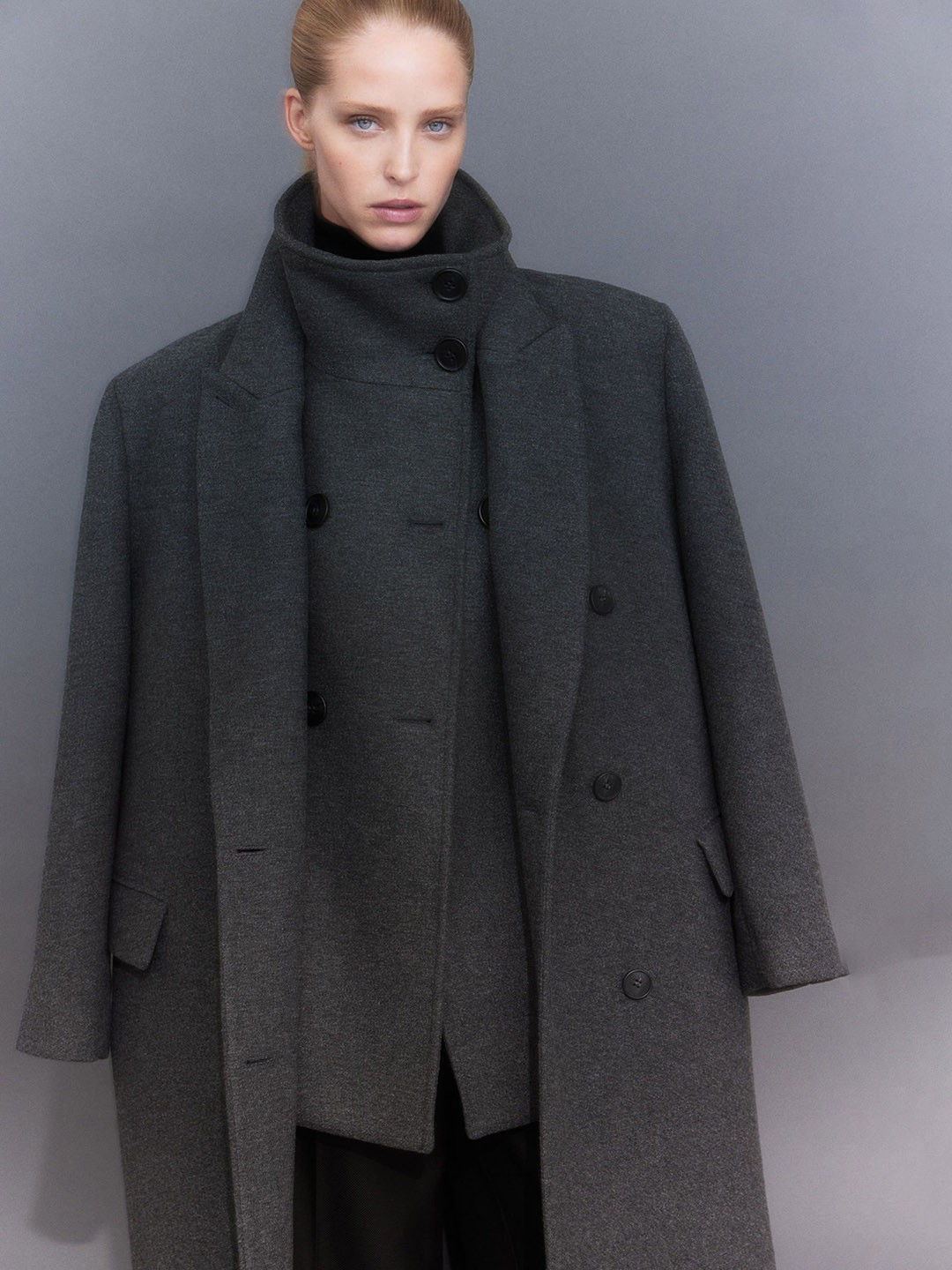 

H&M Women High-collar Jacket, Grey