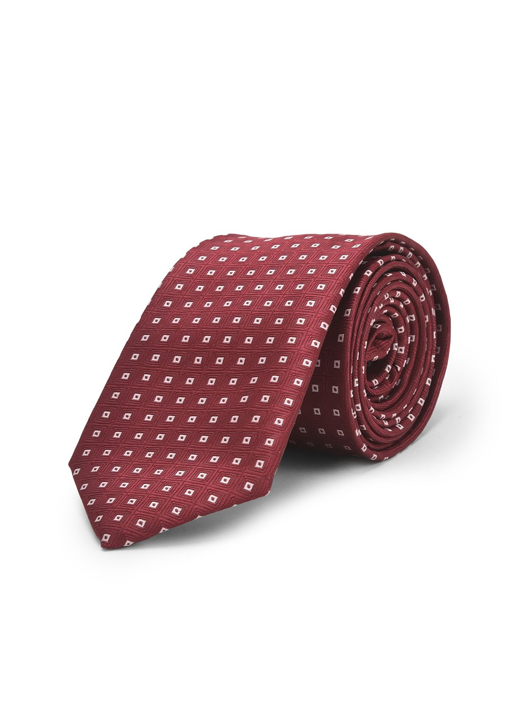 

Cazzano Men Checked Skinny Tie, Maroon