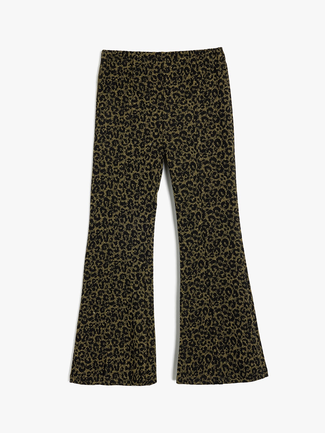 

Koton Girls Animal Printed Cotton Bootcut Trousers, Black