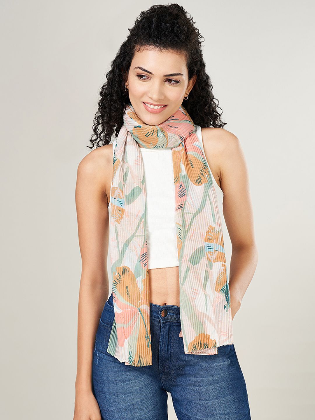 

Honey by Pantaloons Women Printed Scarf, Cream