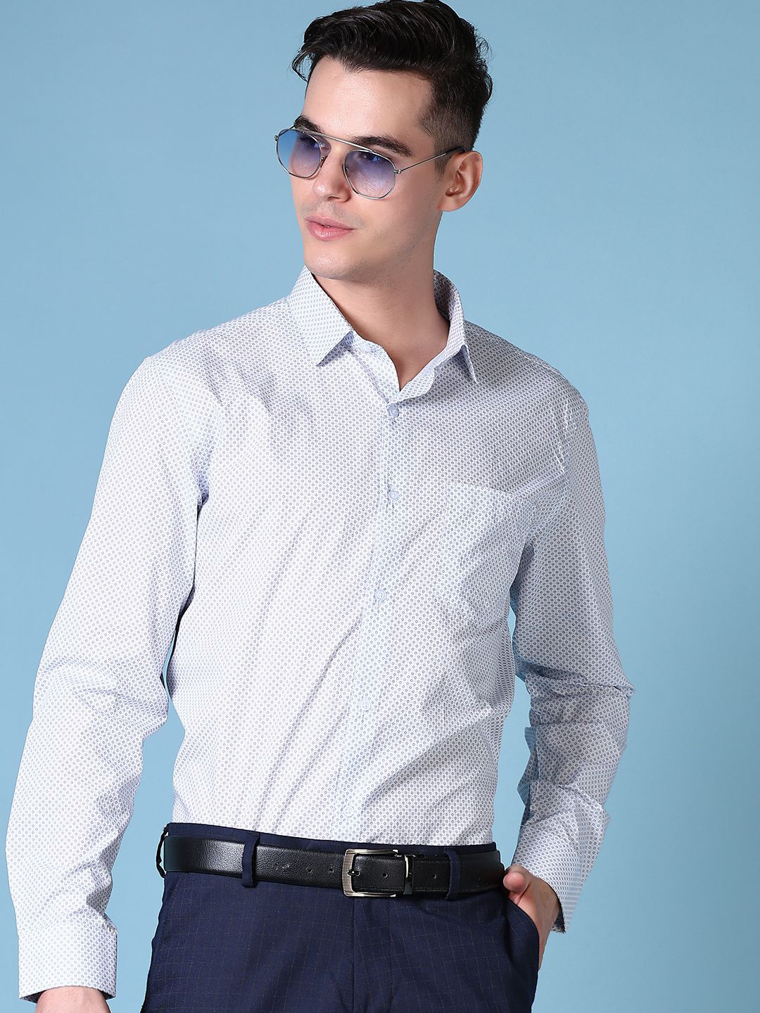 

J White by Vmart Men Pinstripes Opaque Printed Formal Shirt