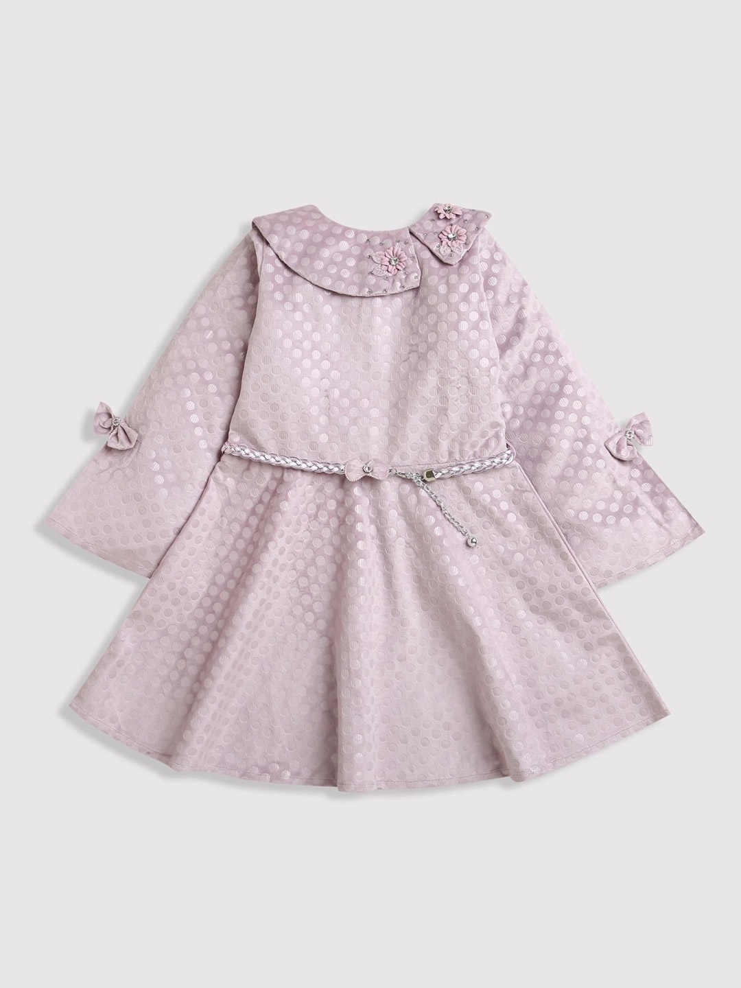 

Tiny Girl Polka Dots Printed Fit & Flare Dress, Lavender