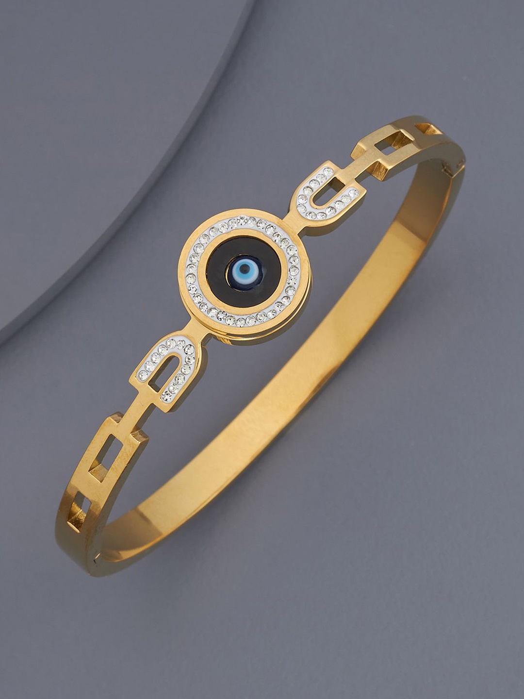 

Kushal's Fashion Jewellery Gold-Plated Stone Studded Bangle