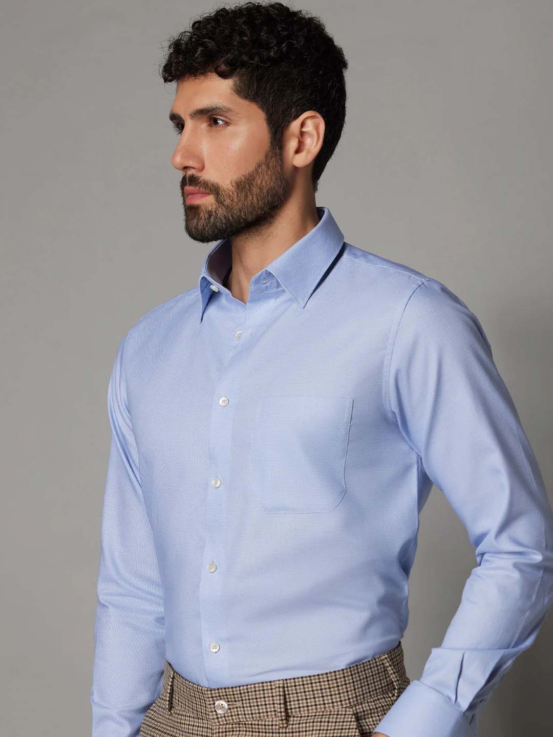 

Bombay Shirt Company Men Tailored Fit Opaque Casual Shirts, Blue